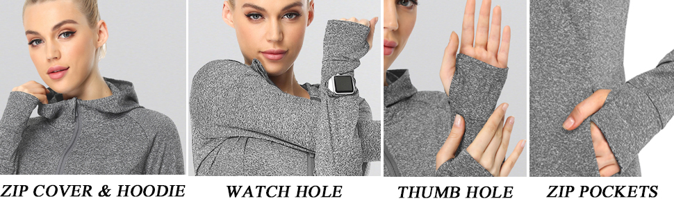 full zip workout hoodie jacket