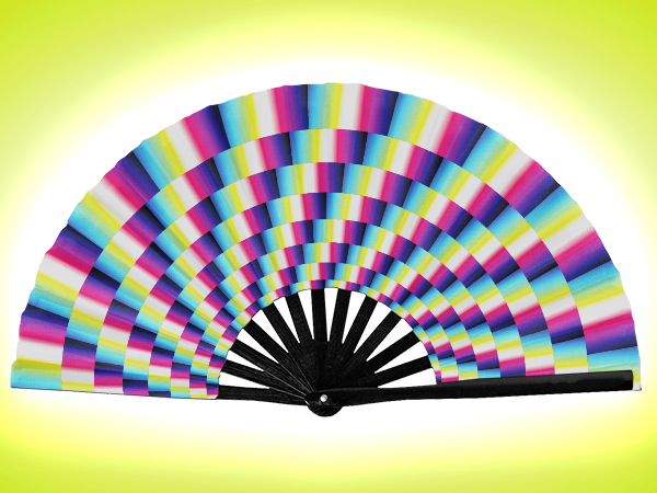 Amazon.com: GloFX Folding Fan - Trippy - Large Rave Clack