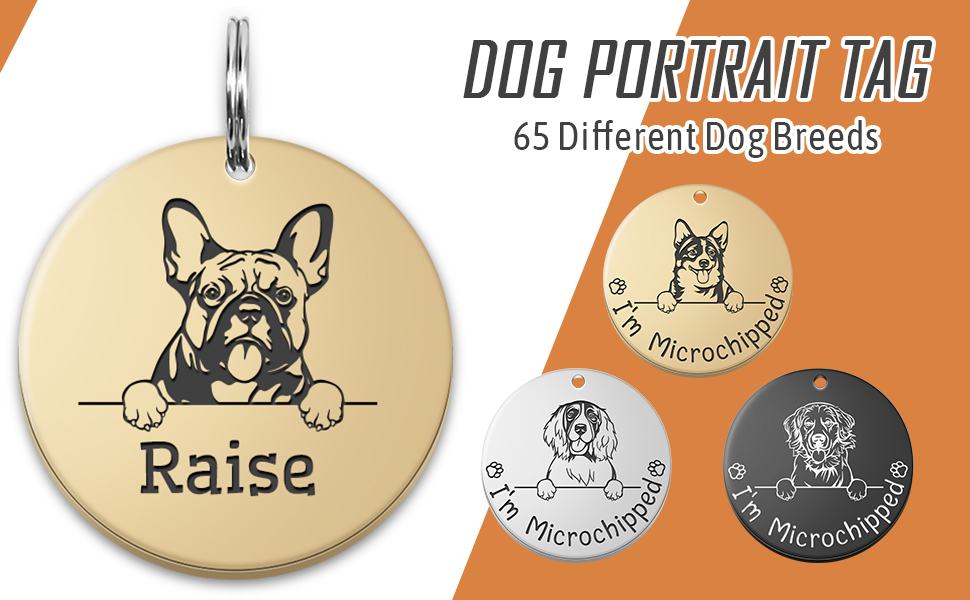 Atdesk Personalized Dog Tags, I'm Mirochipped Pet ID Tags