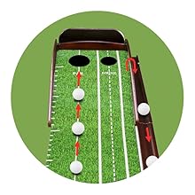 Wood Golf Putting Green Mat Practice Putting Green with Ball Return Indoor Golf Putting Green