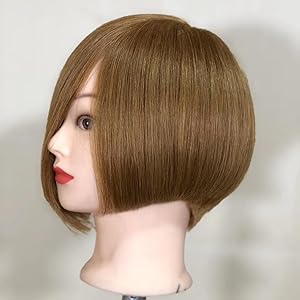 ❇️未使用品❣️練習用　マネキンヘッド ブラウンヘア未使用 クリップ付き　人毛　美容 Amazon.co.jp: 髪のあるマネキンヘッド24