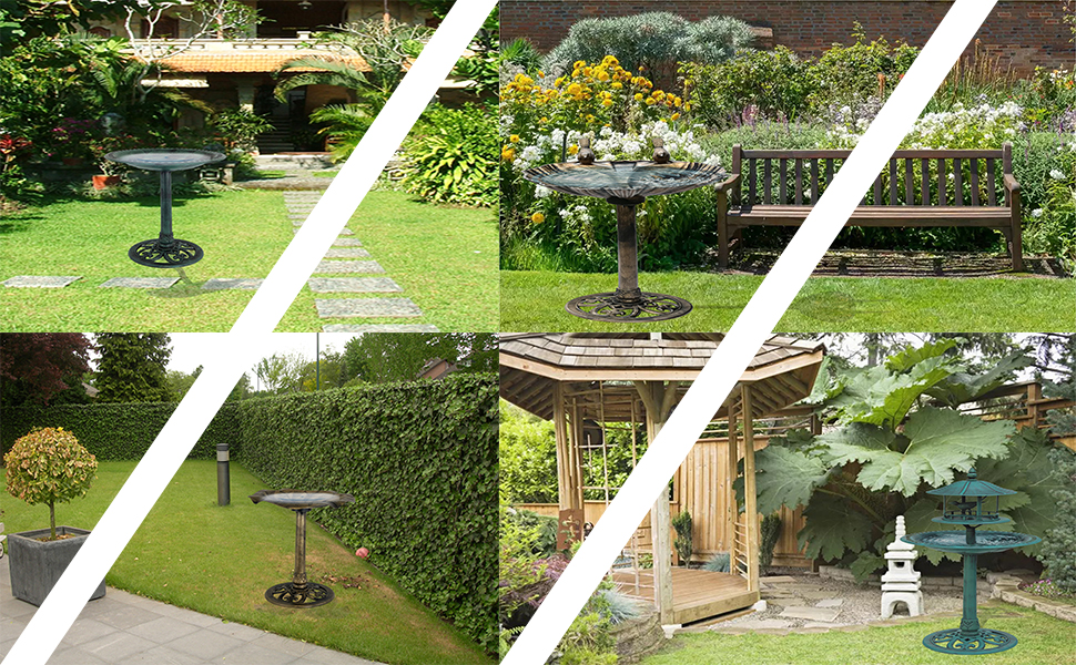 AQS INTERNATIONAL Bird Bath & Bird Feeder Plastic Table Station With