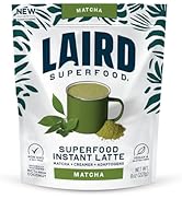 Laird Superfood Matcha Instant Latte with Adaptogens - Matcha Latte Green Tea Powder Packed with ...