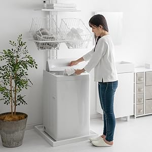 美品☆エアリゾーム　Leith ランドリーラック 突っ張り　可動棚 突っ張り式ランドリーラック Leith(レイス)棚3段タイプ | 家具