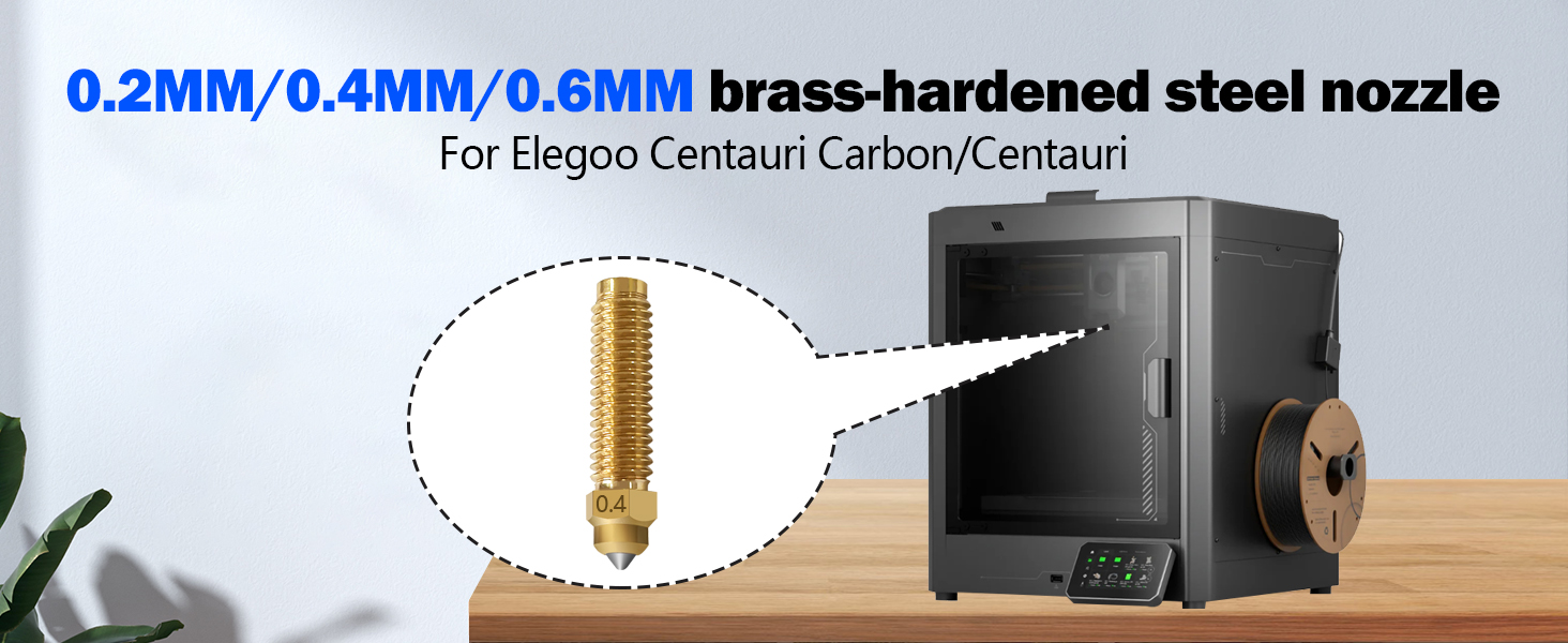 10PCS Brass-Hardened Steel Nozzles for Centauri Carbon 0.2MM 0.4MM 0.6MM Original Hotend Nozzles Superior Thermal Conductivity Wear Resistant for Elegoo Centauri 3D Printer Accessories 9 centauri nozzle