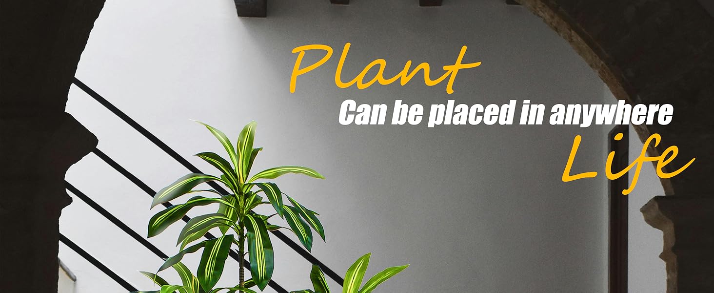 aetificial dracaena tree with tall planter