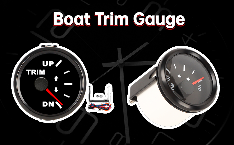 Marine Trim Gauge, 52mm 2in Boat Trim Balance Gauge Meter UP DN Marine Trim Gauge