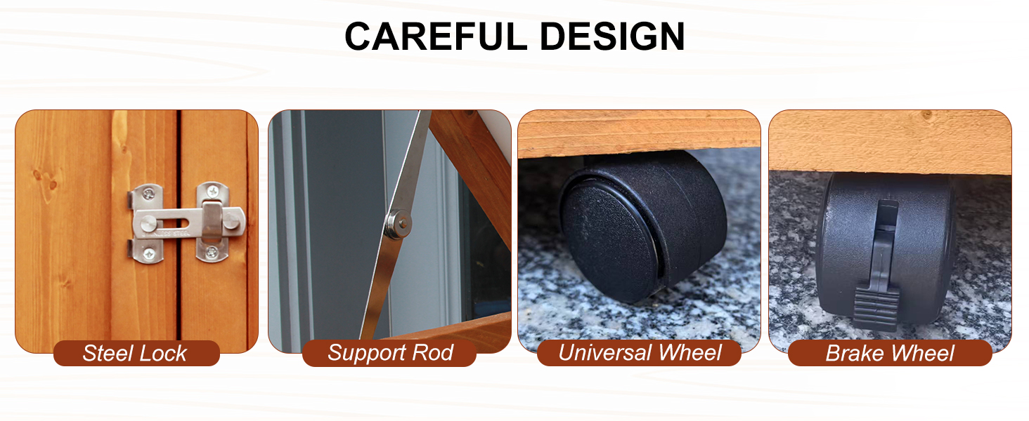 YTGLEN 4x2 FT Wooden Outdoor Trash Can with Lid