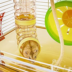 Amazon | YIBOPET ハムスター 小動物ケージ 3段階 透明 広々