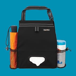 high road car trash bag, tissue and bottle holder for seatbacks