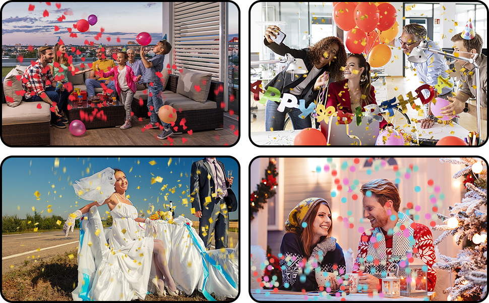 Confetti Cannon, Taozoey Set of 4 Party Poppers, Confetti Cannons Gold