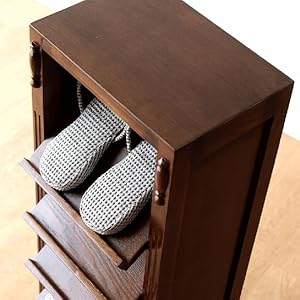 木彫り　物入れ　昭和レトロ　骨董　アンティーク　オブジェ　収納　スリッパラック Amazon｜スリッパラック 木製 アンティーク レトロ 5段 5足