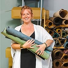 Espacio Handmade owner Kat Marhefka with her leather rolls