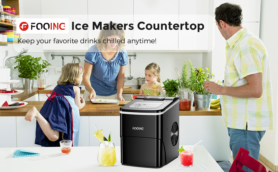 Ice Maker Machine FOOING Ice Cube Makers Ready in 6 Mins 9 Bullet Cubes