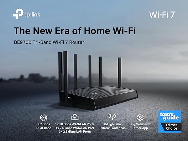 ほぼ新品 tp-Link BE9700 Wi-Fi 7無線ルーター 10Gbps Archer BE9700 | BE9700 Tri-Band Wi-Fi 7 Router | TP-Link