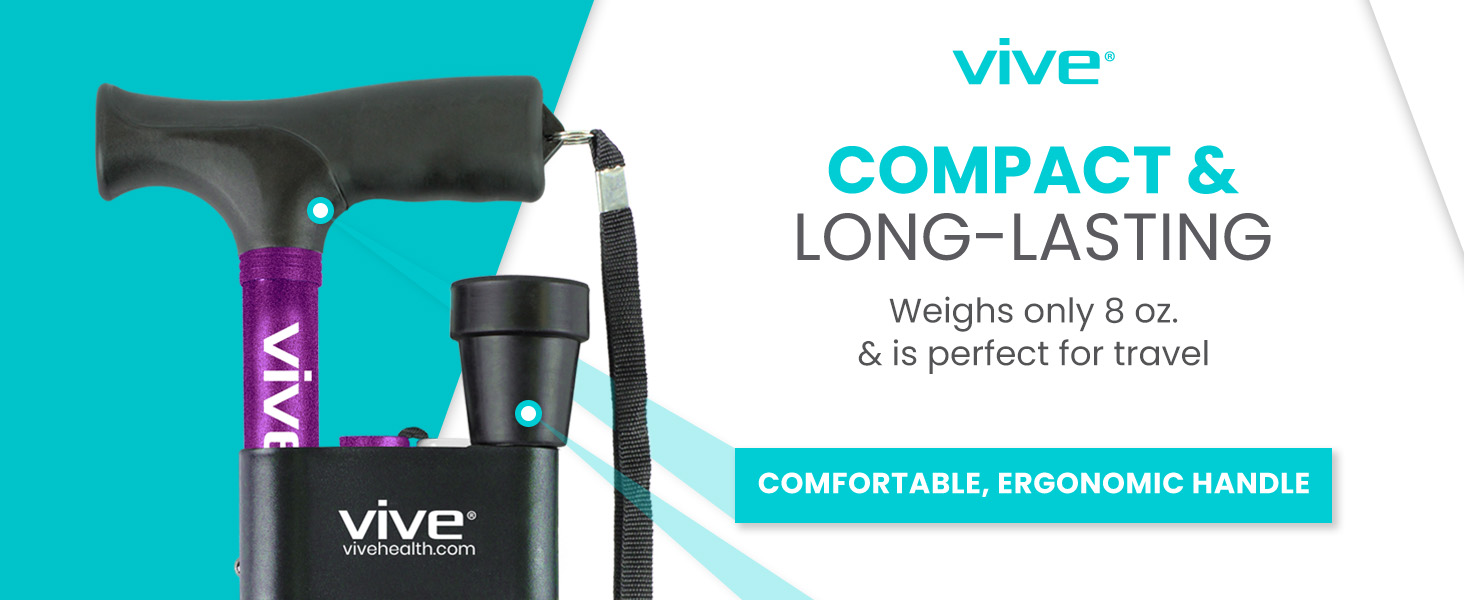 vive folding walking cane men women foldable
