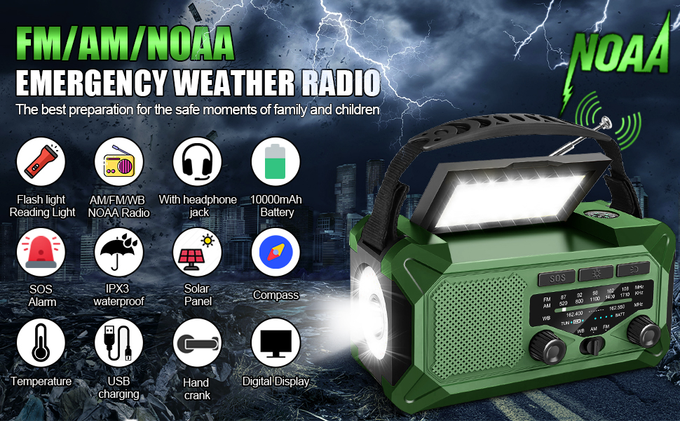10000mAh Emergency Weather Radio 