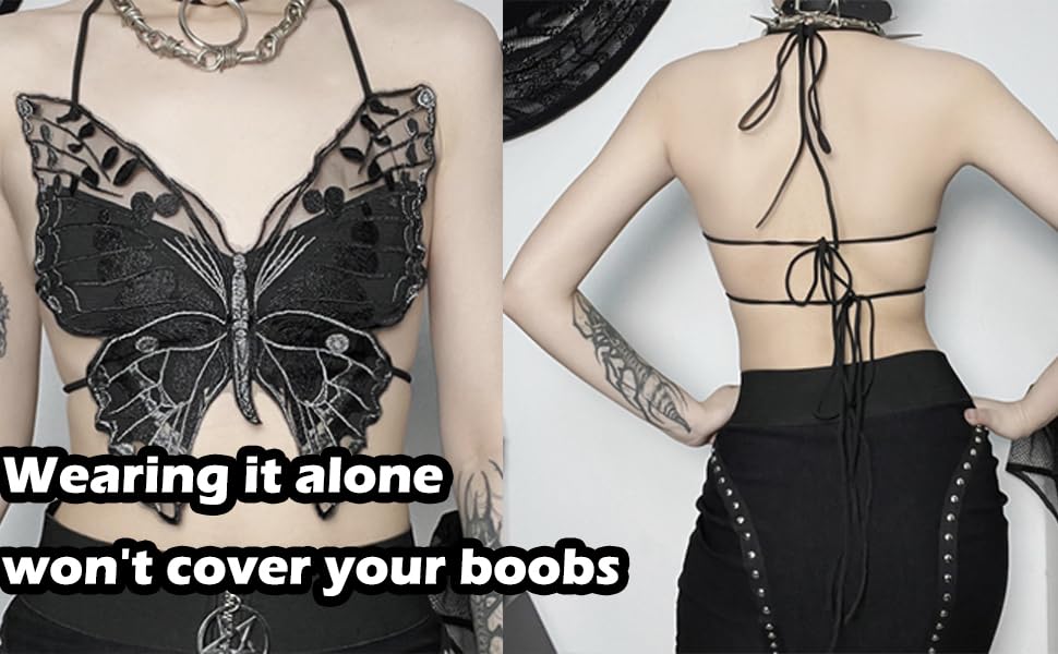 【値下げ中】S butterfly halter tops THEREDTHREAD】S butterfly halter tops
