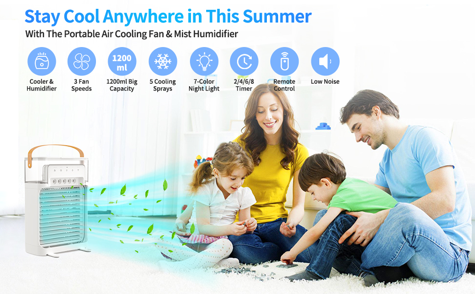 Portable Air Conditioners Fan, NTMY Personal Air Cooler