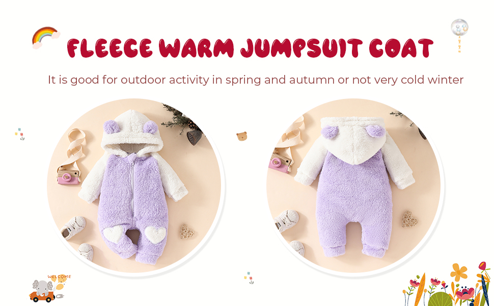 The proper thickness romper is great for baby indoor activity or have a nap in cold winter.
