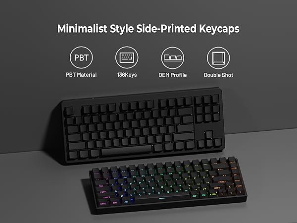 Amazon.com: XVX PBT Keycaps - Side Print Keycaps 60 65 75