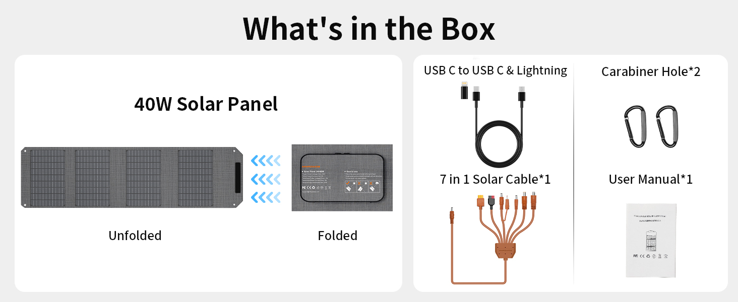 40w portable solar panel charger