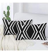 Adabana Outdoor Lumbar Waterproof Pillow Covers Set of 2 Boho Geometric Throw Pillows Cover for P...