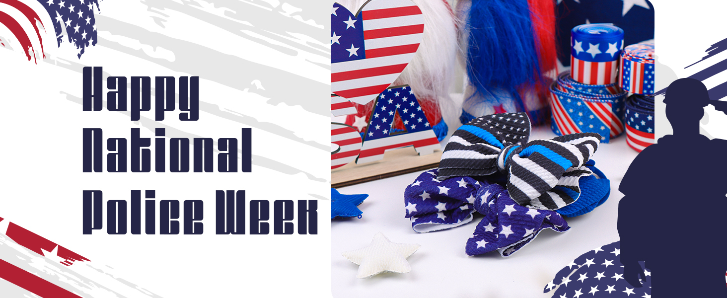 Police Support Star Hair Bow