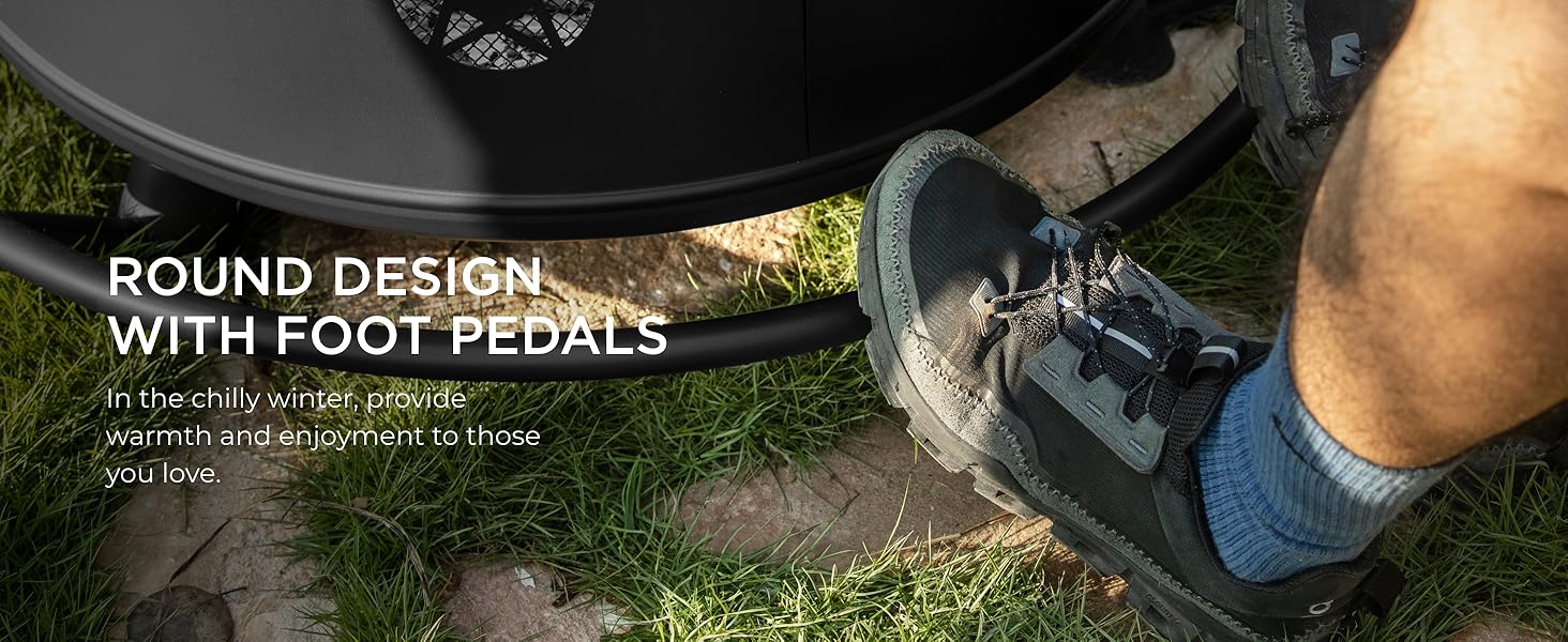 43 Inch Fire Pit with BBQ Grill, Wood Burning Fire Pits for