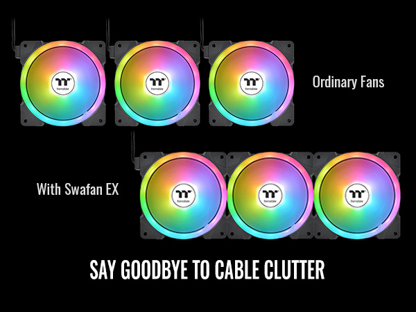 Thermaltake SWAFAN EX12 ARGB PC Cooling Fan - Say Goodbye to Cable Clutter