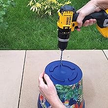 drill holes in the base for drainage