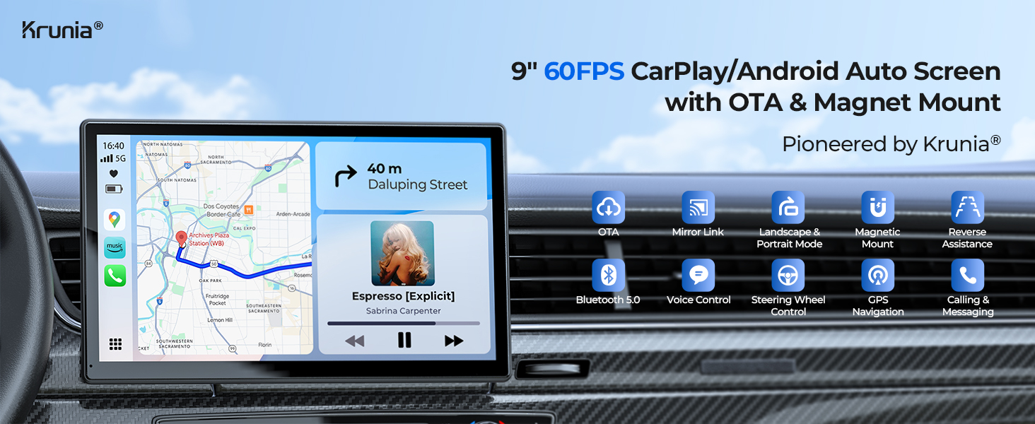9in carplay android auto screen