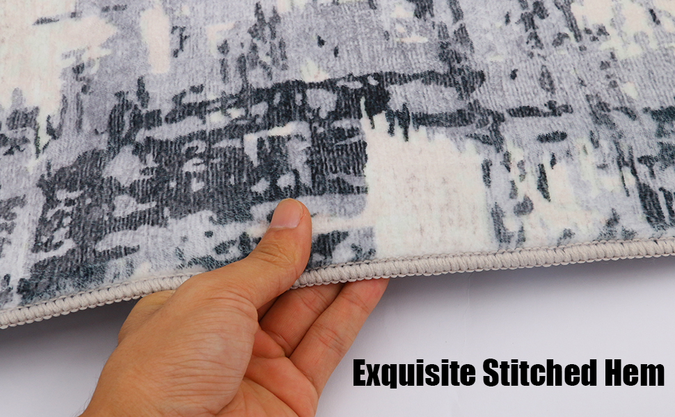 Betadistor Living Room Rug Area Rug Machine Washable Rug 4ft x 5.3ft