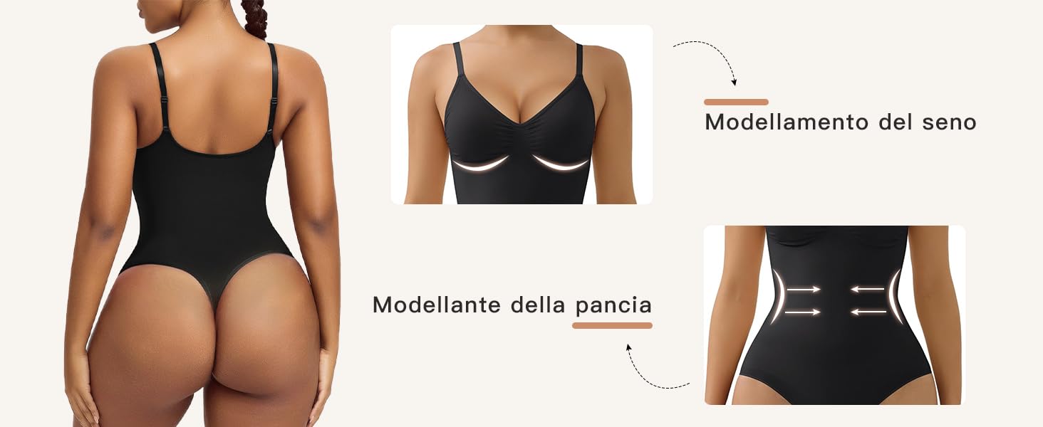 YIANNA Donna Shapewear Body Contenitivo Modellante Perizoma Bodysuit Pancera Dimagrante