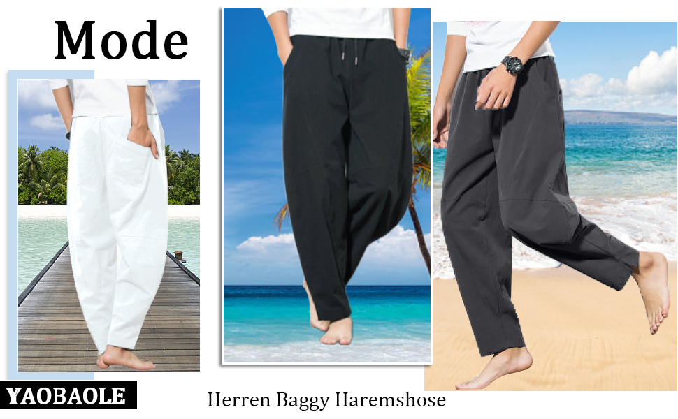 Sommerhose Herren Leicht Herren Casual Hosen Leinen Leinen Freizeithose Herren Strandhose Herren