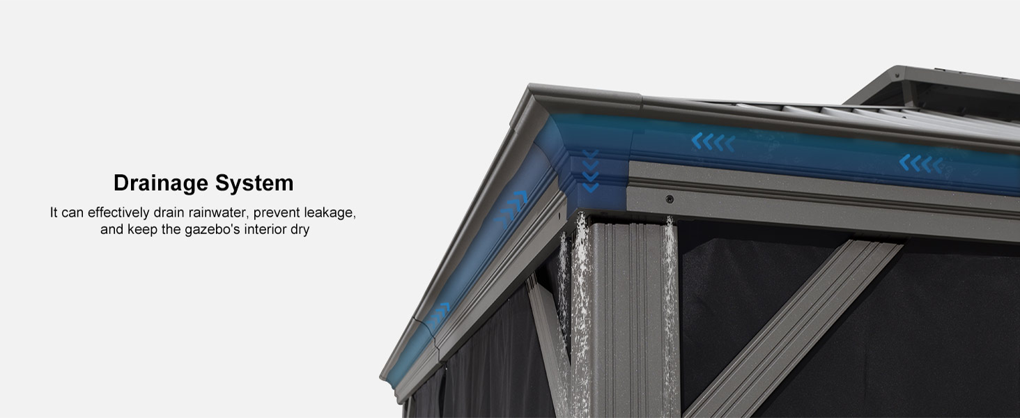 Gazebos Hardtop  Gazebo Hard Top Patio Outdoor roof steel metal aluminum Shelter Outdoor Canopy
