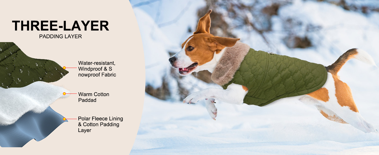 BEAUTYZOO Winter Dog Coat with Harness Built in, Warm Dog