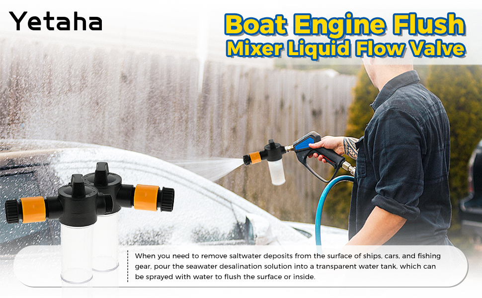 Yetaha 2PCS Boat Engine Flush Mixer Liquid Flow Valve for