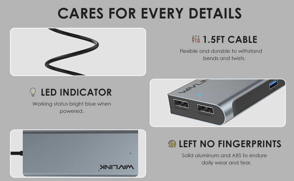 WAVLINK Thunderbolt 3 Mini Docking Station with 40Gbps Data