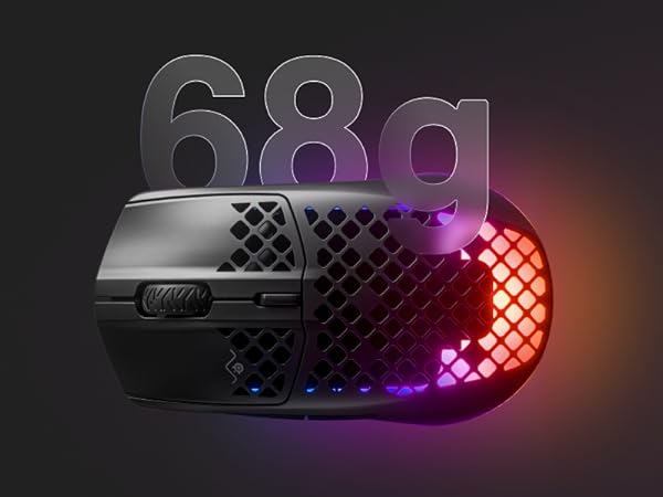 ほぼ新品　steelseries AEROX3WIRELESS SteelSeries Aerox 3 Wireless - Holey RGB Gaming Mouse