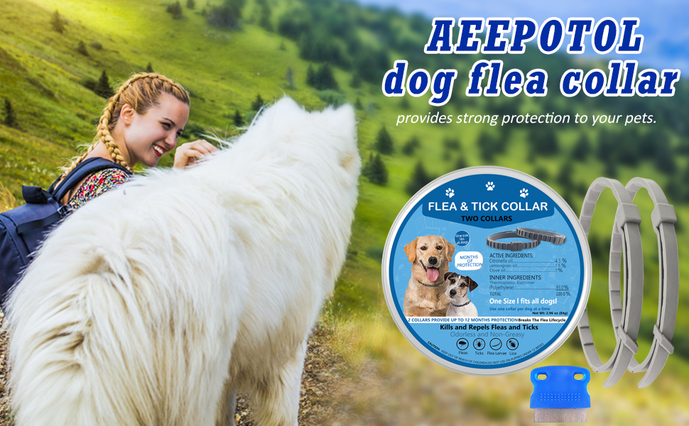 Flea Collar for Dogs, Dog Flea Collars Kill Flea and Ticks