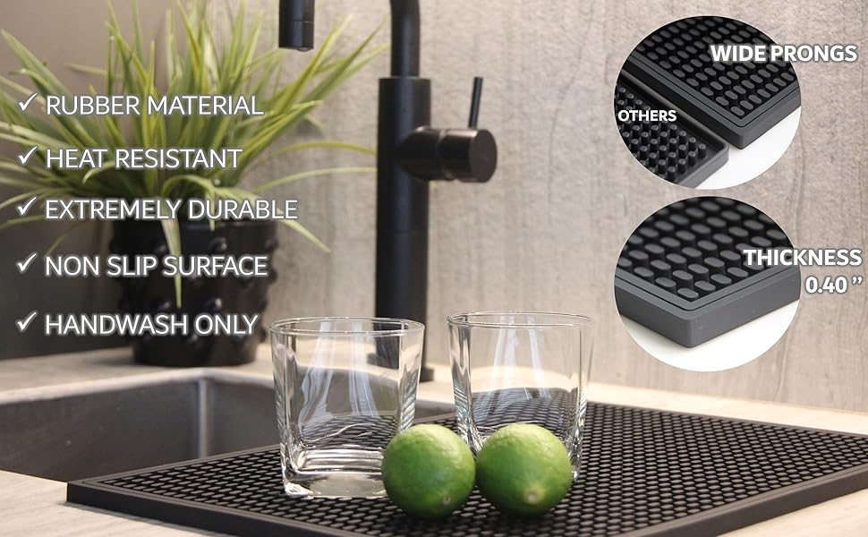 MARELUNNA (2 Pack 12" x 6") Premium Bar Mats for Countertop