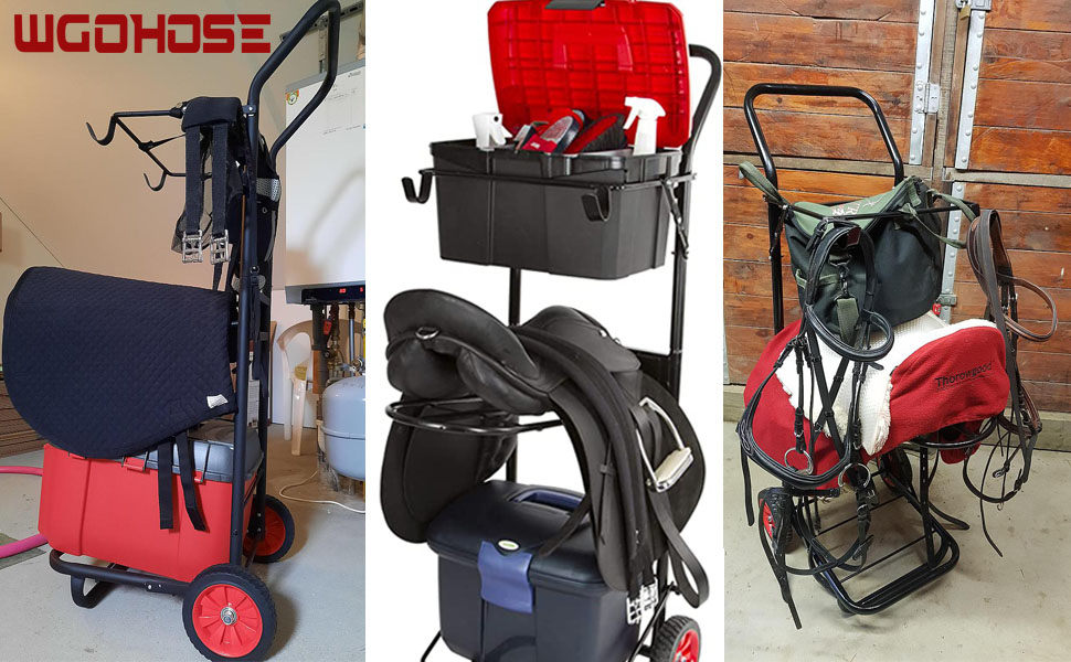 Tack Cart with Saddle Rack Horse Tack Cart with Wheels