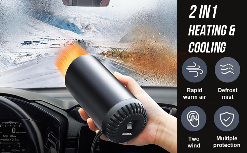 Car Heater 12V 150W Portable Windshield Defogger and Defroster, 2 in1