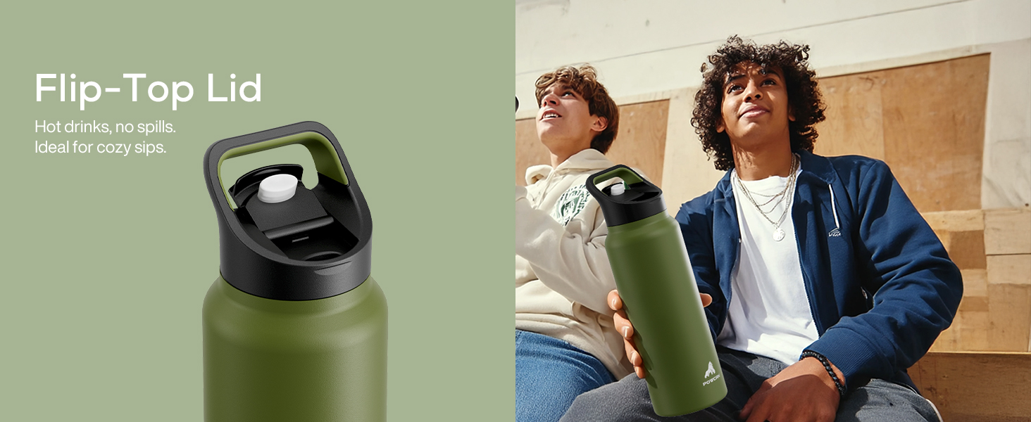 Flip-Top Lid - Hot drinks, no spills. Ideal for cozy sips.