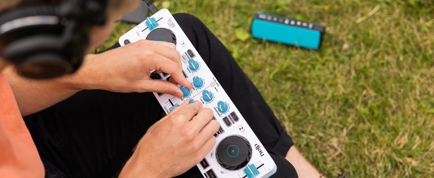 HERCULES DJControl Mix Blue Edition Kabelloser DJController mit