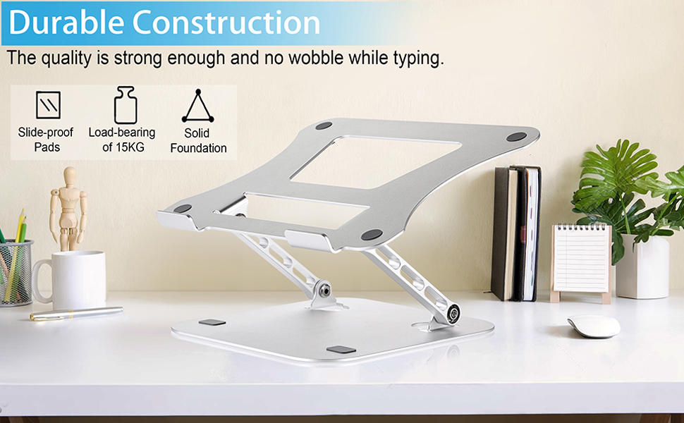 URBAN KINGS Aluminum Laptop Stand, Ergonomic Adjustable Notebook Stand, Riser Holder Computer Stand Compatible More 10-15.6" Laptops 65 1