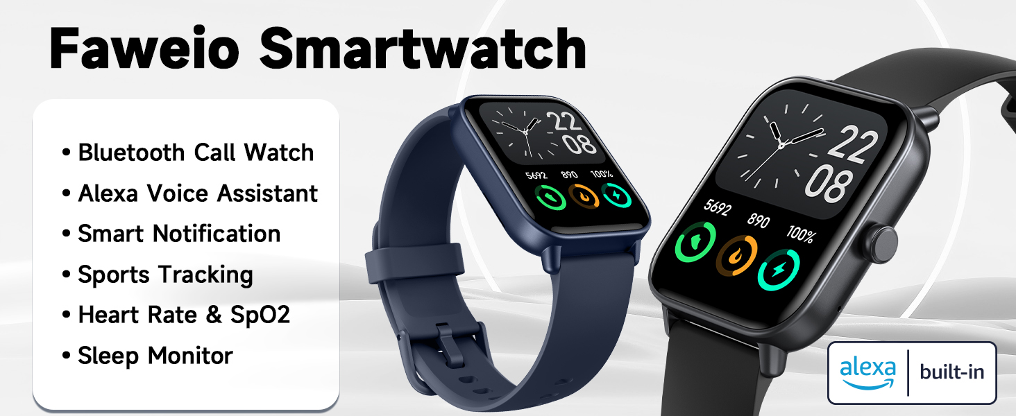 smart watch for iphone android compatible women men with alexa built in