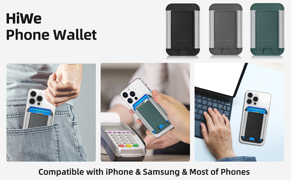 Phone Card Holder, Premium Leather Phone Wallet Stick On