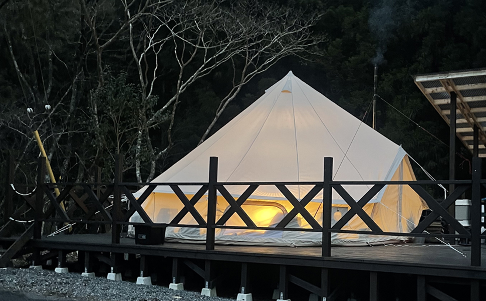 Amazon.co.jp: D&R【煙突穴2個付きベルテント+オーニング+